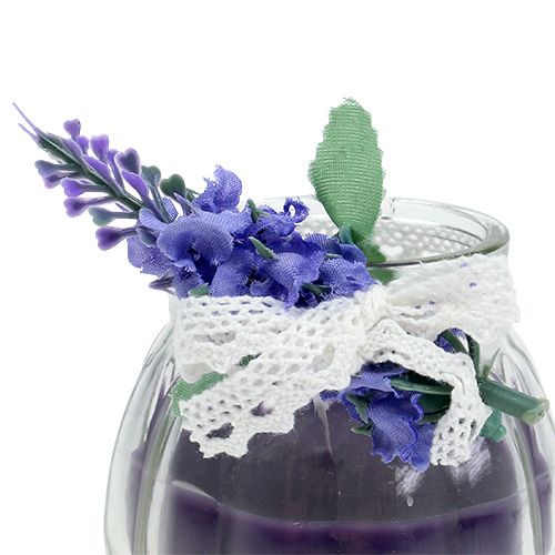 Floristik24 Candele profumate alla lavanda in vetro Ø7cm H7cm 2 pezzi