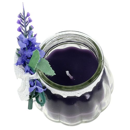 Floristik24 Candele profumate alla lavanda in vetro Ø7cm H7cm 2 pezzi