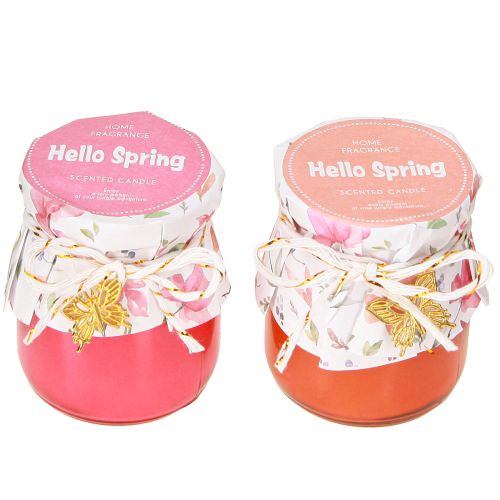 Candele profumate in vetro farfalla oro primavera H7cm 2pz