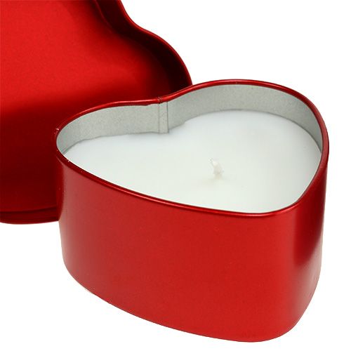 Floristik24 Candele profumate a forma di cuore rosa / rosso 7 cm x 3,5 cm 2 pezzi
