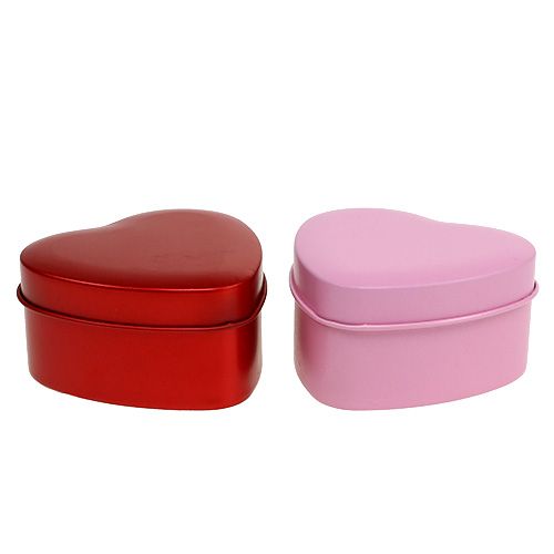 Floristik24 Candele profumate a forma di cuore rosa / rosso 7 cm x 3,5 cm 2 pezzi