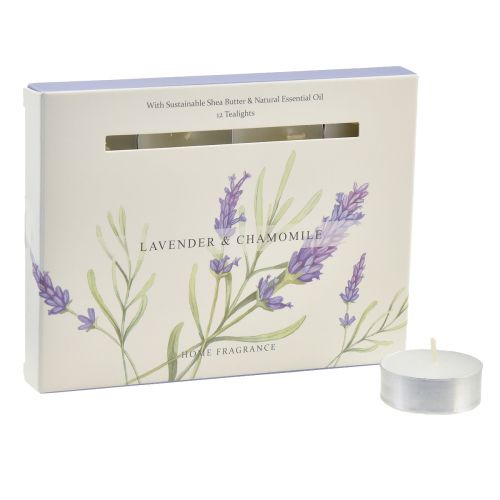 Prodotto Candele profumate candeline alla lavanda camomilla bianche Ø3,5 cm 12 pezzi