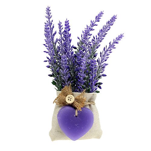 Floristik24 Borsa di lavanda con cuore 18cm