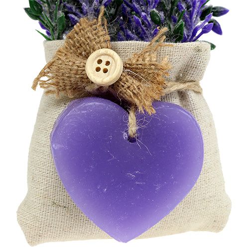 Floristik24 Borsa di lavanda con cuore 18cm