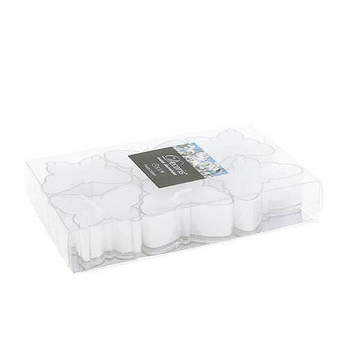 Floristik24 Faretto da tè profumato farfalla Ø4,8cm H2cm bianco 6 pezzi