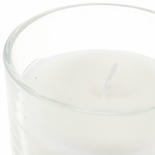 Floristik24 Candela profumata in bicchiere bianco vaniglia Ø8cm H10.5cm