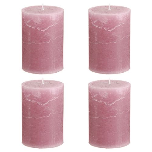 Prodotto Candele a colonna tinta unita rosa rosa antico 70x100mm 4 pz