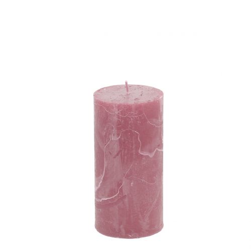 Floristik24 Candele in tinta unita rosa antico 50x100mm 4pz