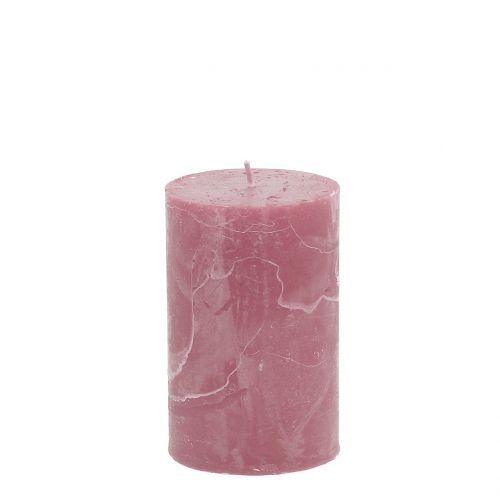 Candele tinta unita rosa antico 60x100mm 4 pz