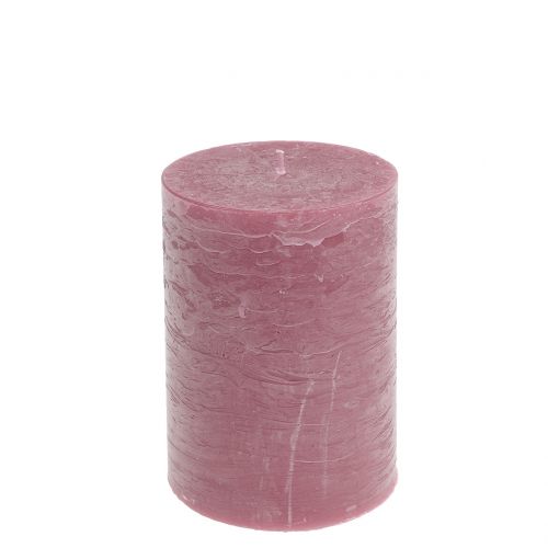 Floristik24 Candele in tinta unita rosa antico 85x120mm 2pz