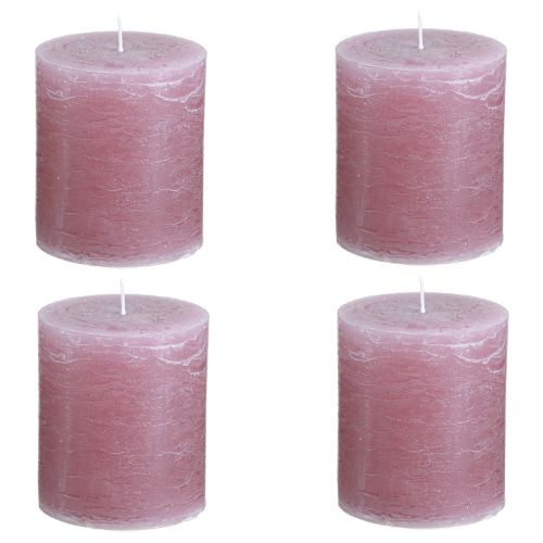 Prodotto Candele in tinta unita Candele a colonna rosa antico 70×80 mm 4 pz