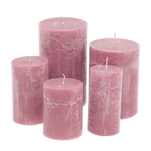 Candele tinta unita rosa antico diverse dimensioni