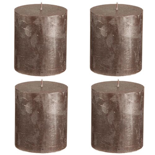 Prodotto Candele tinta unita marrone rame metallizzato 70×80 mm 4 pz