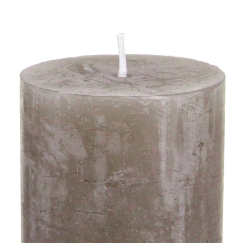 Floristik24 Candele in tinta unita Candele a colonna marroni 50×100 mm 4 pz