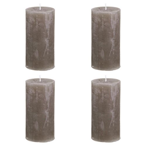 Prodotto Candele in tinta unita Candele a colonna marroni 50×100 mm 4 pz