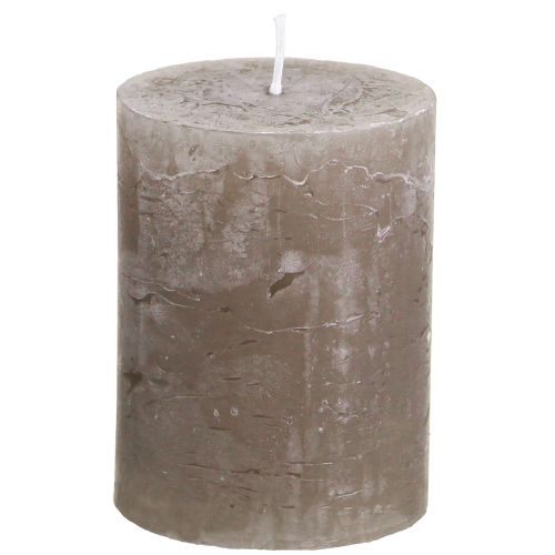Prodotto Candele in tinta unita Candele a colonna marroni 60×80 mm 4 pz