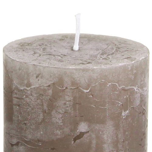Prodotto Candele in tinta unita Candele a colonna marroni 60×80 mm 4 pz