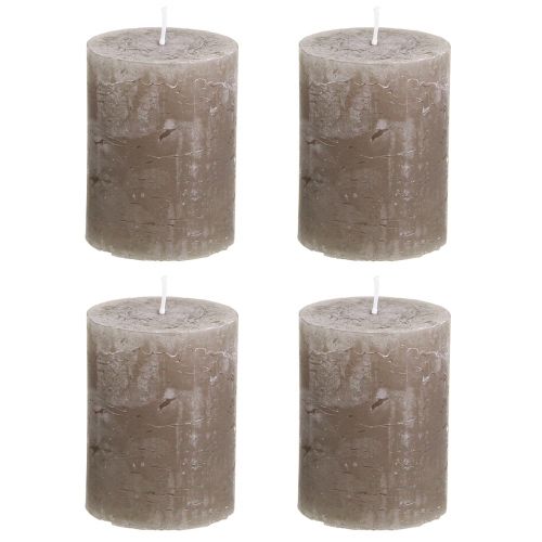 Prodotto Candele in tinta unita Candele a colonna marroni 60×80 mm 4 pz