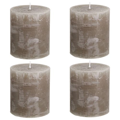 Prodotto Candele in tinta unita Candele a colonna marroni 70×80 mm 4 pz