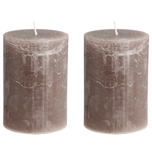 Prodotto Candele in tinta unita candele a colonna marroni 85×120 mm 2 pz
