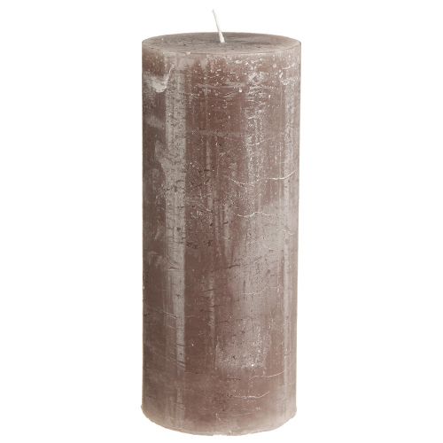 Prodotto Candele in tinta unita candele a colonna marroni 85x200mm 2 pz