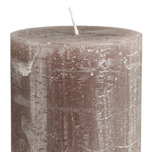 Prodotto Candele in tinta unita candele a colonna marroni 85x200mm 2 pz