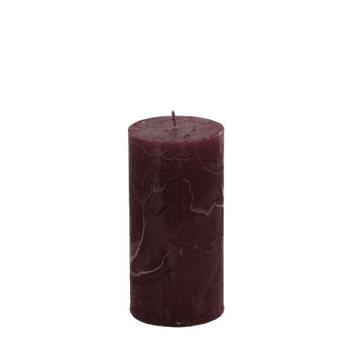 Floristik24 Candele in tinta unita bordeaux 50x100mm 4pz