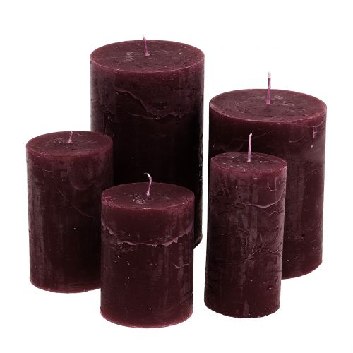 Floristik24 Candele colorate bordeaux diverse misure