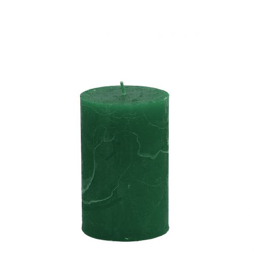 Floristik24 Candele tinta unita verde scuro 60x100mm 4 pz