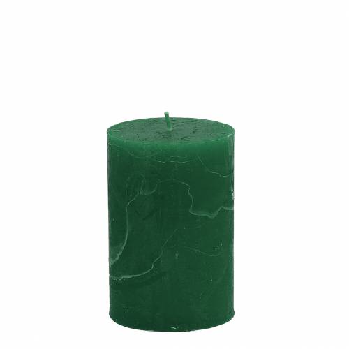 Candele tinta unita verde scuro 70x100mm 4pz