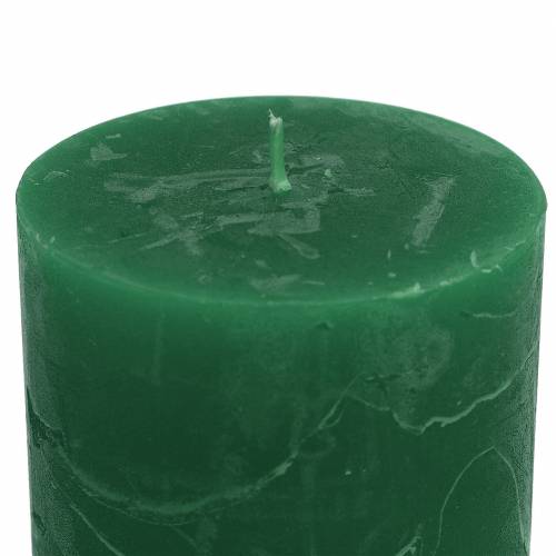 Candele tinta unita verde scuro 70x120mm 4 pz