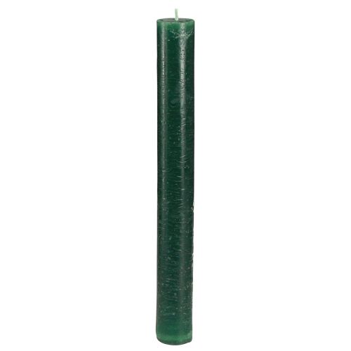 Candele in tinta unita candele a bastoncino verde scuro 34x300mm 4 pz