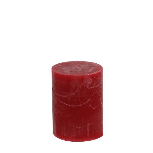 Floristik24 Candele in tinta unita rosso scuro 60x80mm 4pz