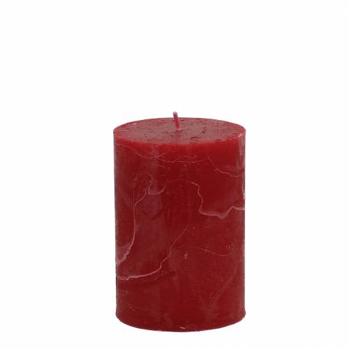 Floristik24 Candele in tinta unita rosso scuro 70x100mm 4pz