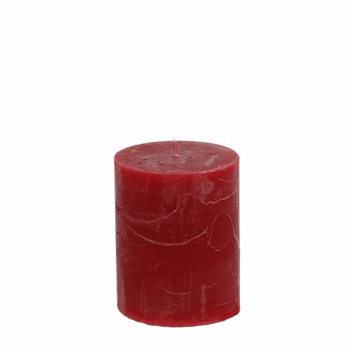 Candele tinta unita rosso scuro 70x80mm 4 pz