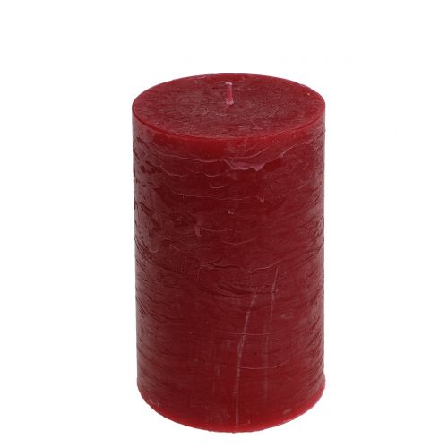 Candele in tinta unita rosso scuro 85x150mm 2pz