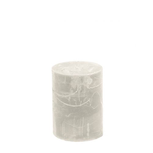 Candele colorate solide grigie 60x80mm 4pz