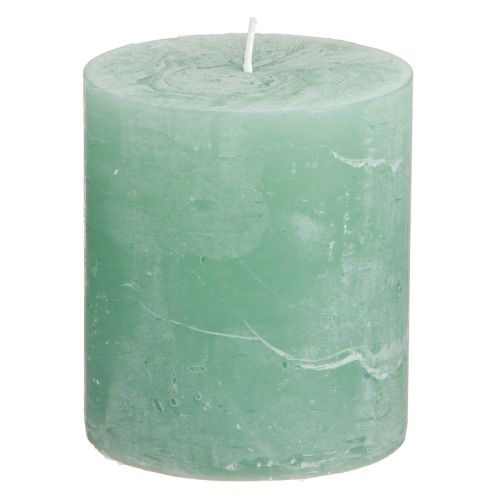 Prodotto Candele in tinta unita Candele a colonna in giada verde 70×80 mm 4 pz