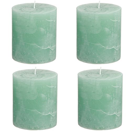 Prodotto Candele in tinta unita Candele a colonna in giada verde 70×80 mm 4 pz