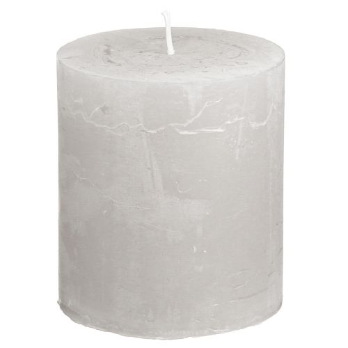 Prodotto Candele in tinta unita Candele a colonna grigio chiaro 70×80 mm 4 pz