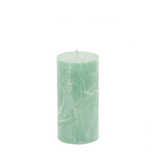 Floristik24 Candele tinta unita verde chiaro 50x100mm 4pz