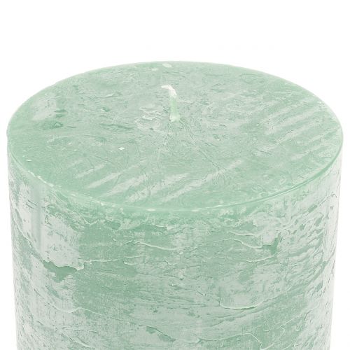 Prodotto Candele tinta unita verde chiaro 50x100mm 4pz