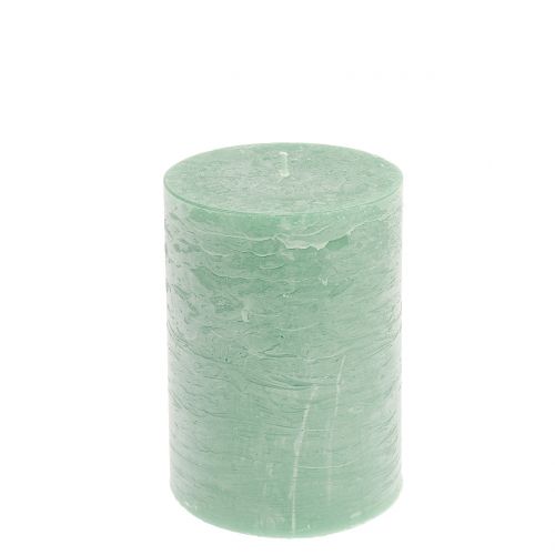 Floristik24 Candele in tinta unita verde chiaro 85x120mm 2pz