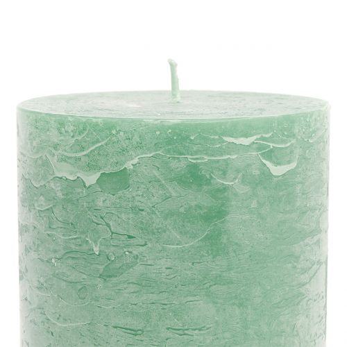 Prodotto Candele in tinta unita verde chiaro 85x120mm 2pz