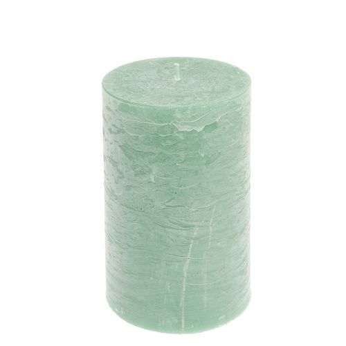 Floristik24 Candele in tinta unita verde chiaro 85x150mm 2pz