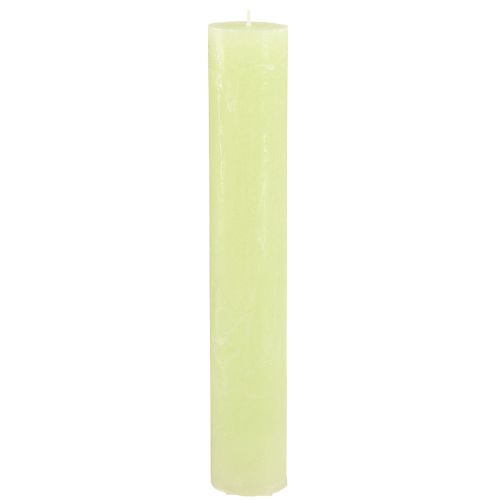 Candele tinta unita verde lime​​​​​​​ Candele coniche 50×300mm 4 pz
