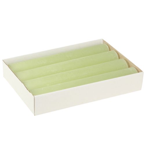 Prodotto Candele tinta unita verde lime Candele coniche 50×300mm 4 pz
