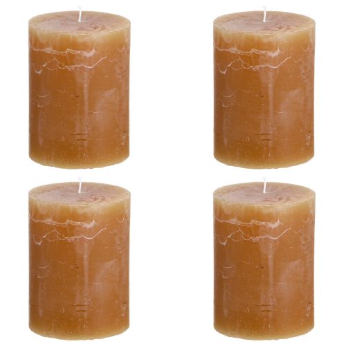 Prodotto Candele in tinta unita Candele a colonna al caramello 60×80mm 4 pz