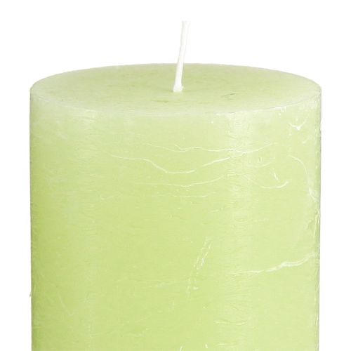 Prodotto Candele tinta unita verde lime Candele a colonna 70×120mm 4 pz