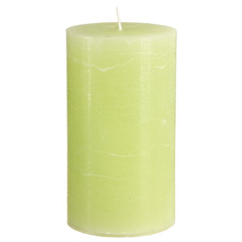 Prodotto Candele tinta unita verde lime​​​​​​​ Candele a colonna 85×150mm 2 pz